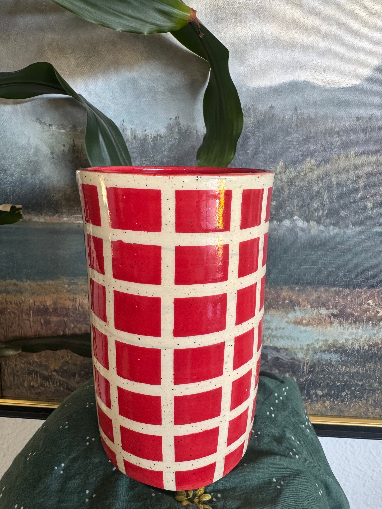 Red tile Vase
