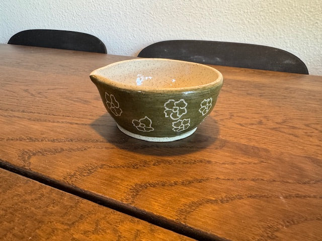 Green Flowers Matcha Bowl