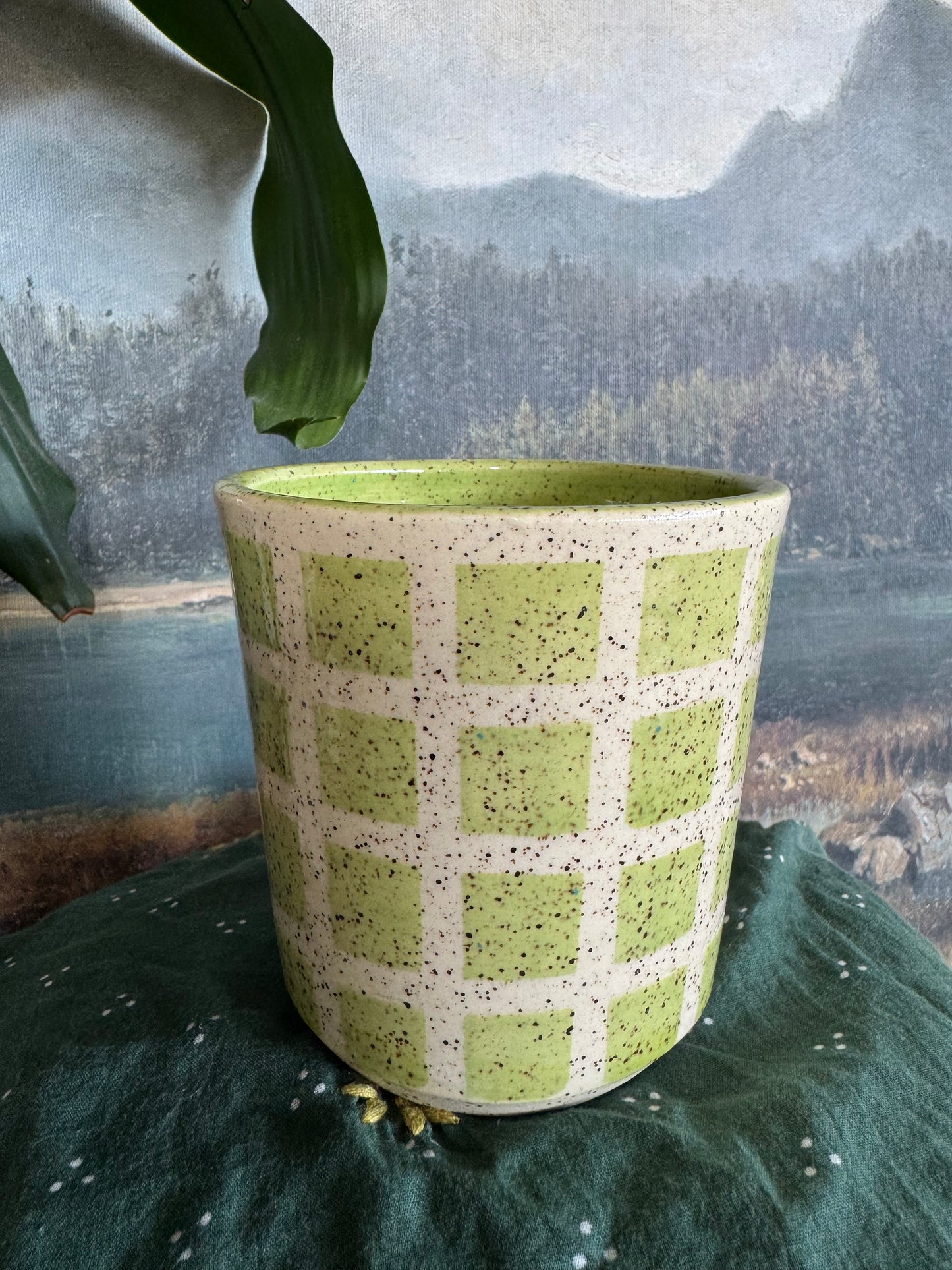 Lime Green Tile Cup