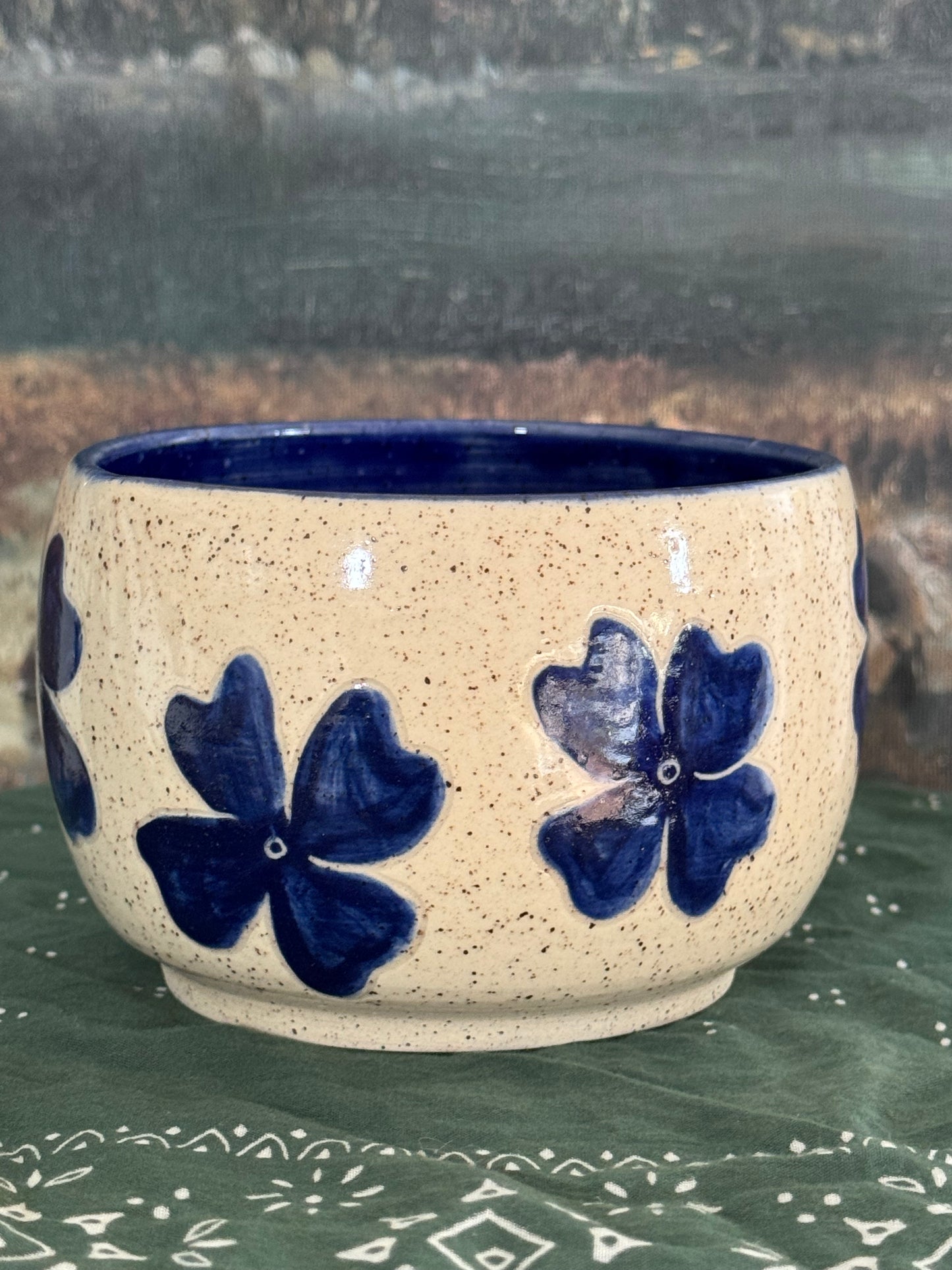 Blue Flower Matcha Bowl