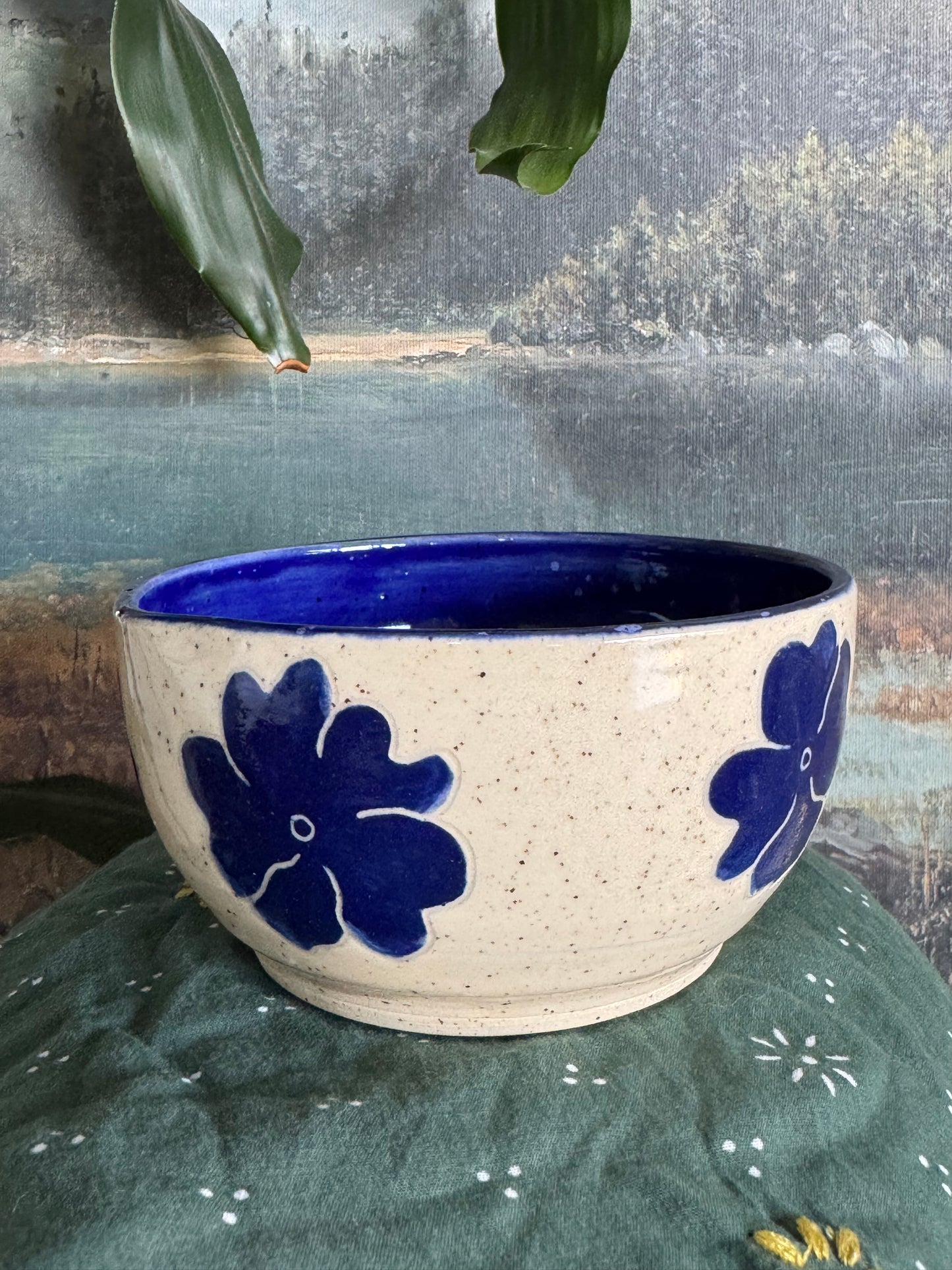 Blue Flower Matcha Bowl (SECOND) #2