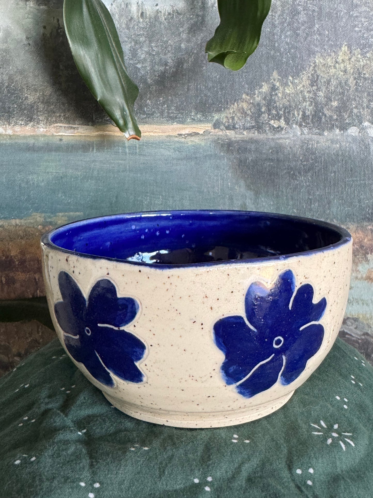 Blue Flower Matcha Bowl