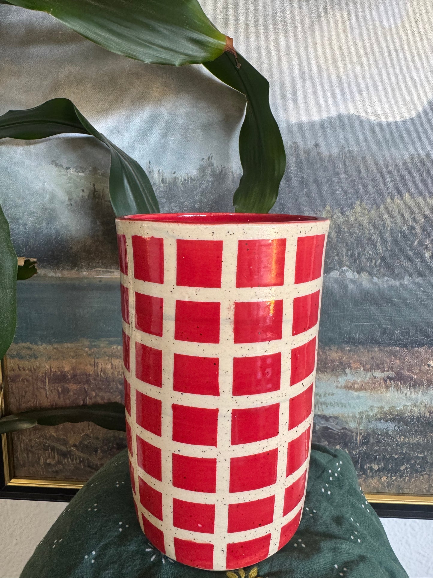 Red tile Vase