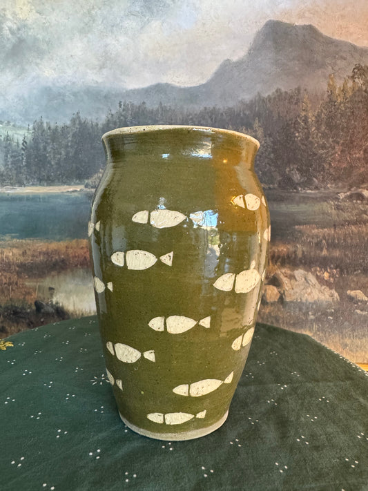 Green Fish Vase