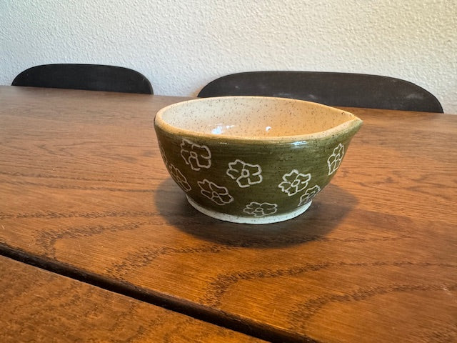 Green Flowers Matcha Bowl