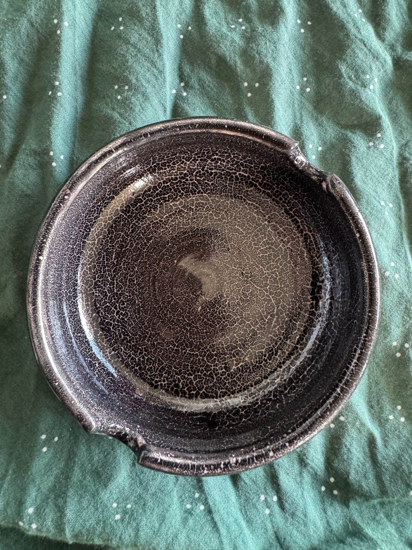 Cobblestone Black Ashtray