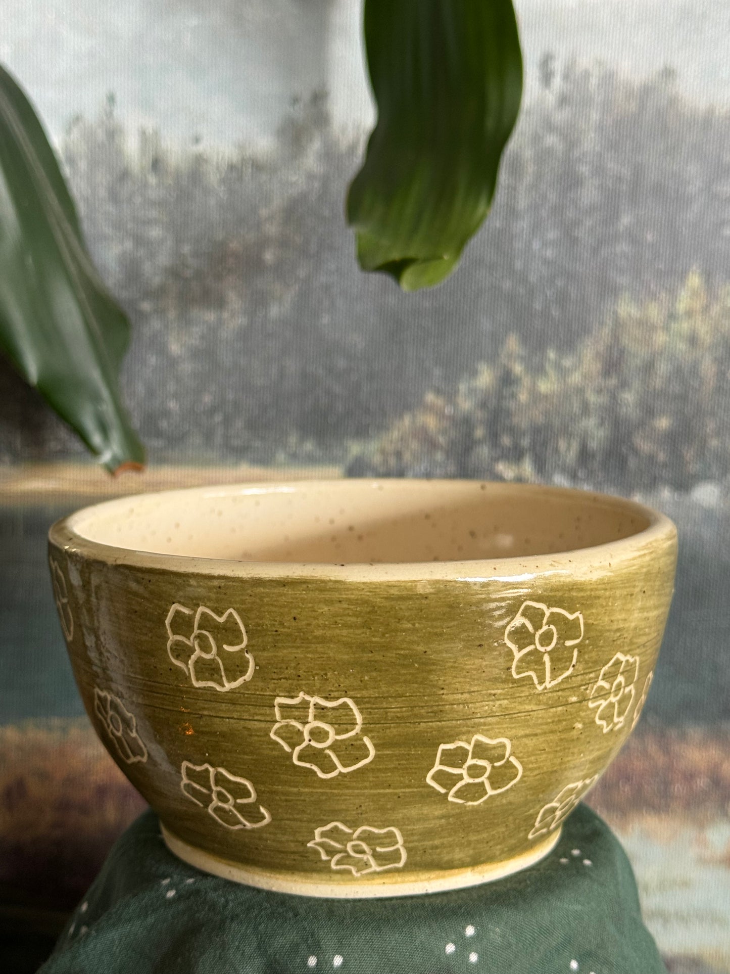 Small Green Flower Bowl v2