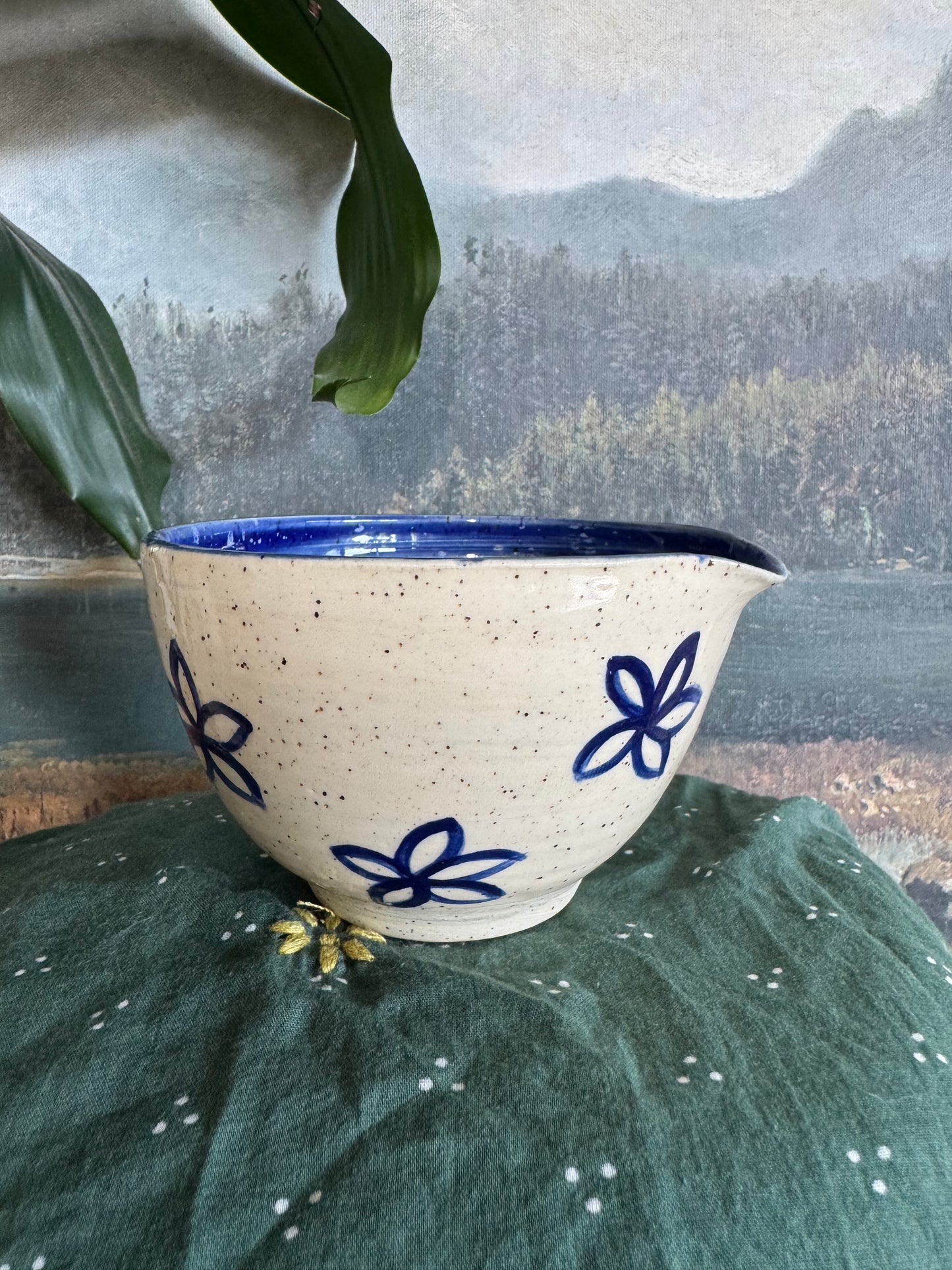 Blue Flower Matcha Bowl (SECOND)