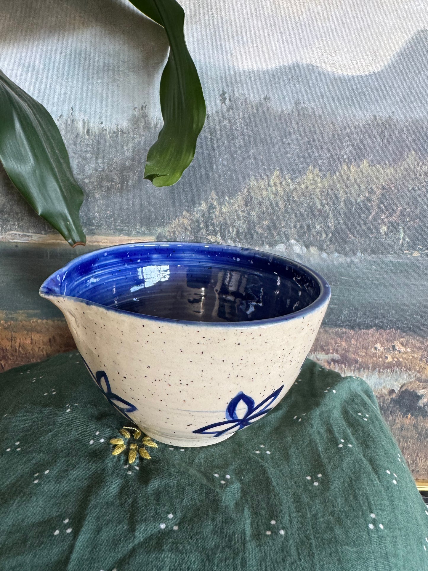 Blue Flower Matcha Bowl (SECOND)