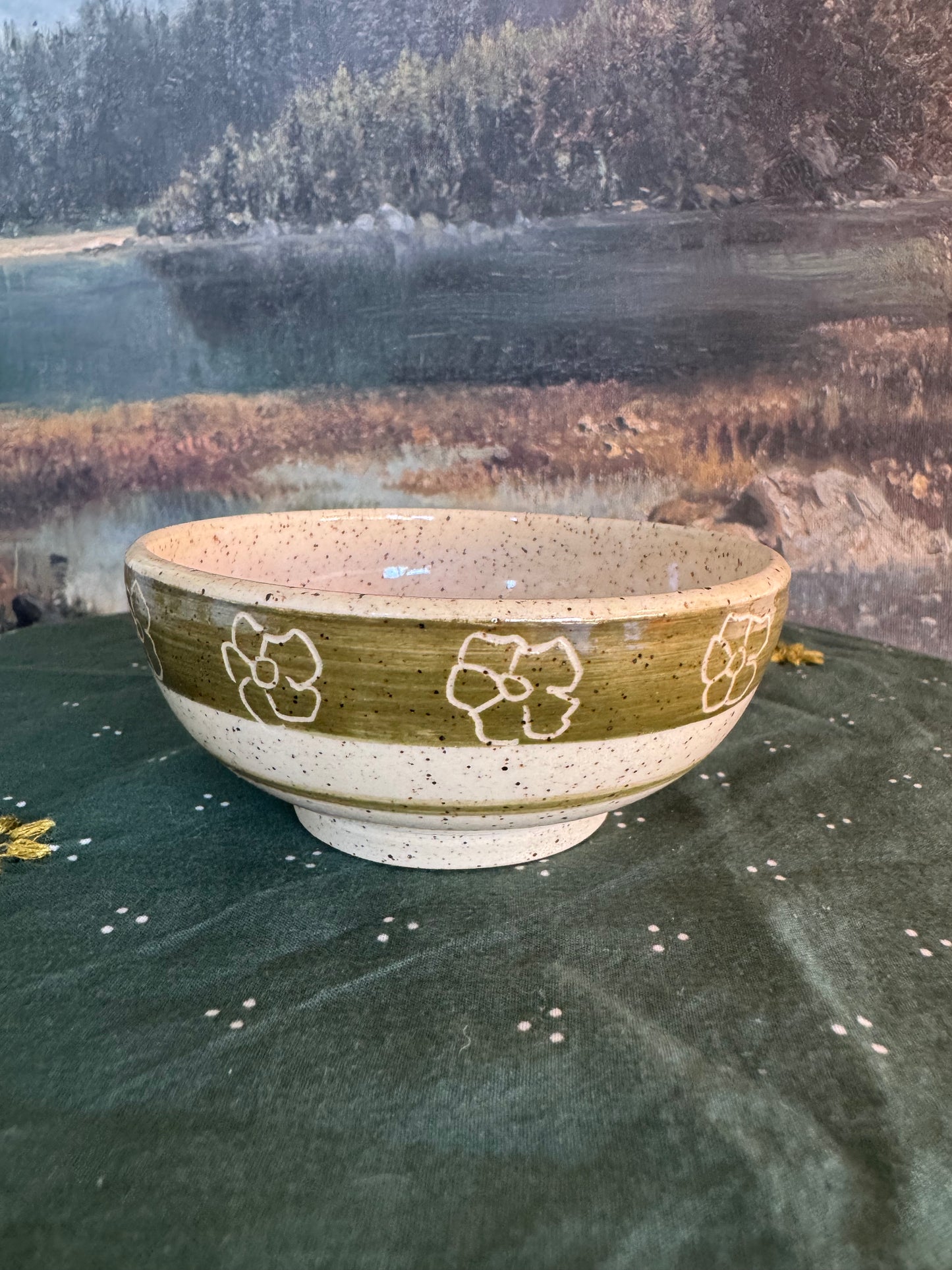 Small Green Flower Bowl