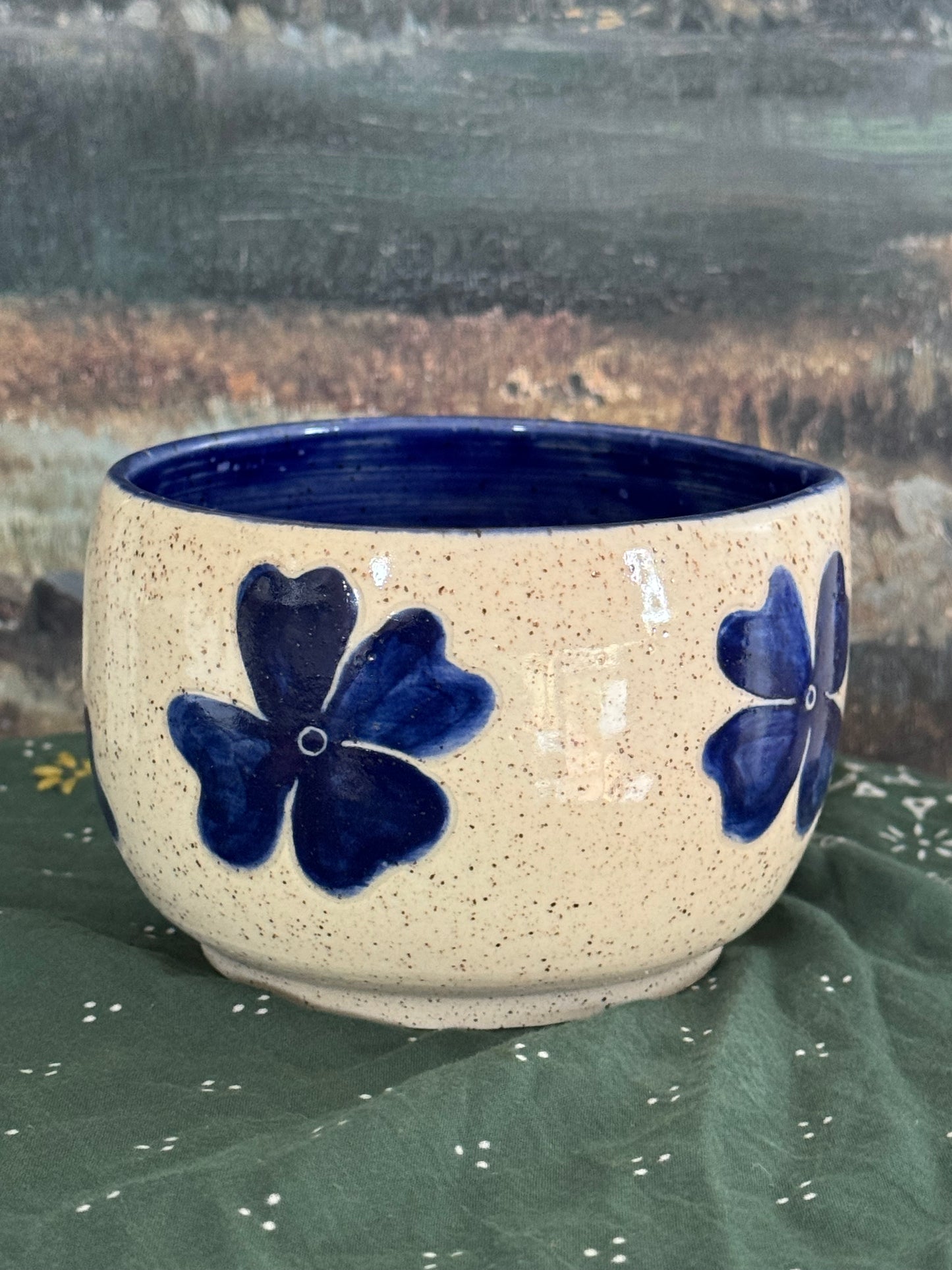 Blue Flower Matcha Bowl