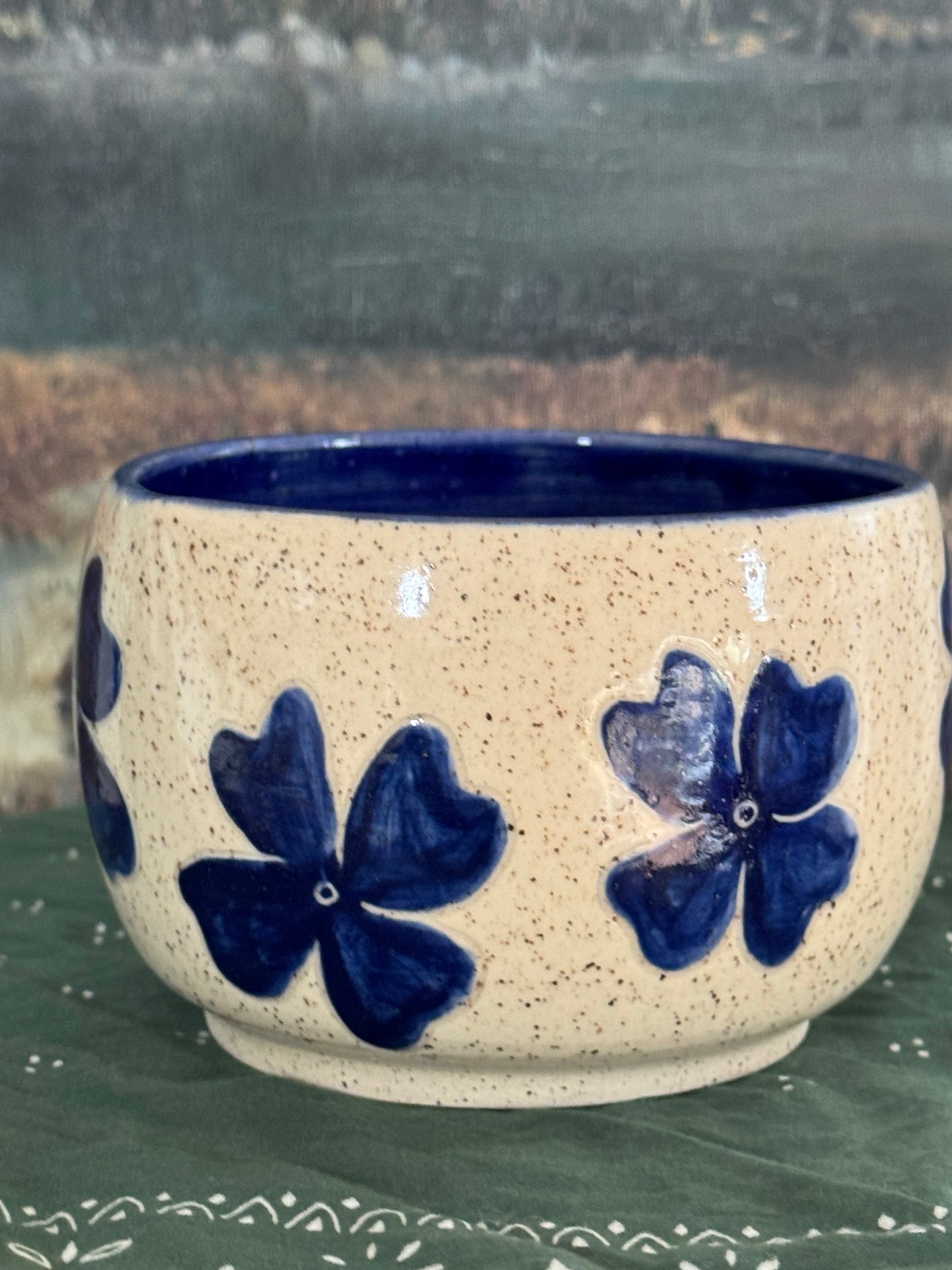 Blue Flower Matcha Bowl