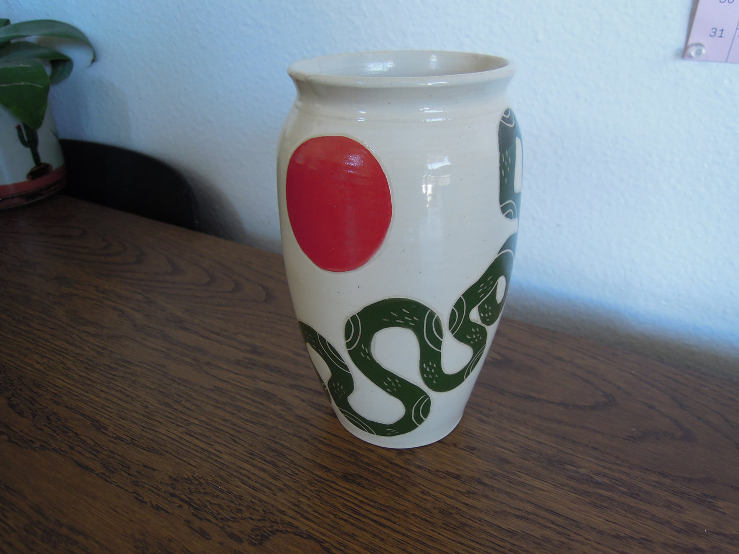 green snake vase
