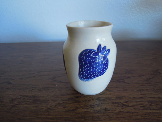 mini blue strawberry vase