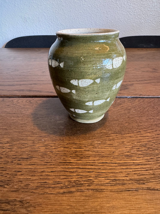 small green fish vase
