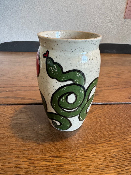 small green snake vase